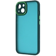 Чехол накладка KING для APPLE iPhone 13 (6.1"), силикон, пластик, защита камеры, цвет окантовки темно зеленый Чехол накладка KING для APPLE iPhone 13 (6.1"), силикон, пластик, защита камеры, цвет окантовки темно зеленый