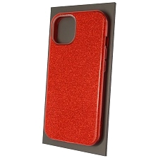 Чехол накладка SHINE для APPLE iPhone 13, силикон, блестки, цвет красный Чехол накладка SHINE для APPLE iPhone 13, силикон, блестки, цвет красный