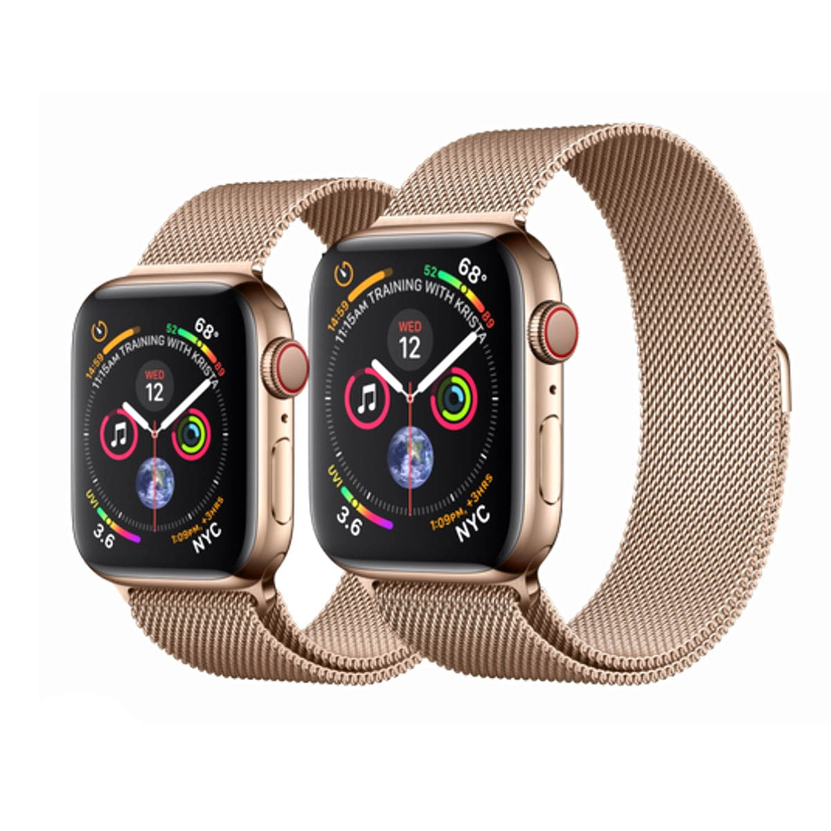 Ремешок для APPLE Watch, сетчатый, миланская петля Milano Loop, 42 - 44 - 45 - 49 mm, цвет золотистый