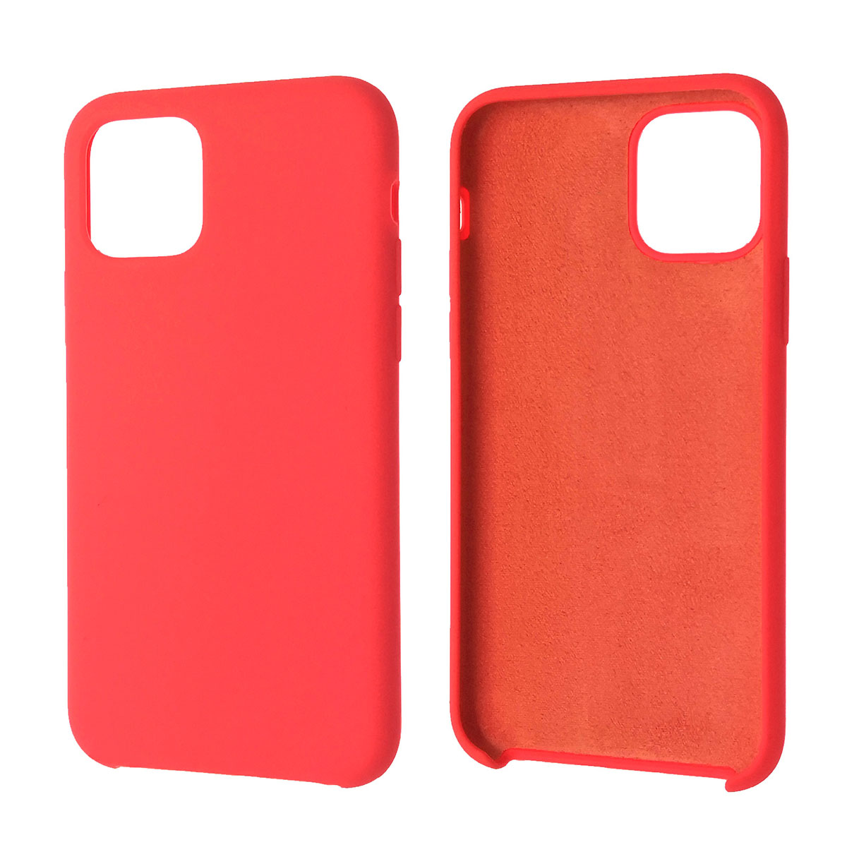 Чехол накладка Silicon Case для APPLE iPhone 11 Pro 2019, силикон, бархат, цвет розовато персиковый.