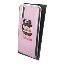Чехол накладка для HUAWEI P20, силикон, блестки, глянцевый, рисунок Nutella