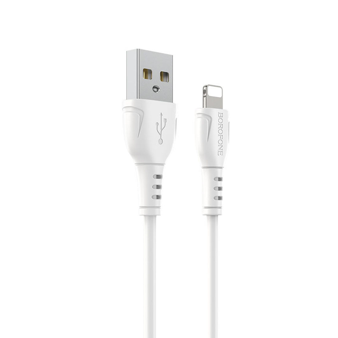 Кабель BOROFONE BX51 Triumph USB Lightning 8 pin, 2.4 A, длина 1 метр, силикон, цвет белый