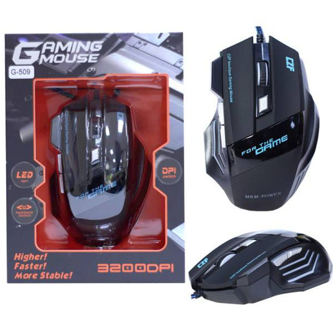 Мышь проводная GAMING MOUSE G509, игровая, LED подсветка, цвет черный