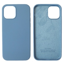 Чехол накладка Silicon Case для APPLE iPhone 12, iPhone 12 Pro, силикон, бархат, цвет васильковый Чехол накладка Silicon Case для APPLE iPhone 12, iPhone 12 Pro, силикон, бархат, цвет васильковый