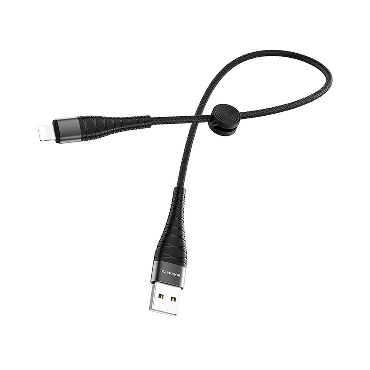 Кабель BOROFONE BX32 Munificent Lightning 8 pin, 2.4A, длина 0.25 метра, цвет черный