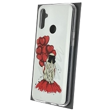 Чехол накладка для Realme C3, силикон, рисунок девушка с воздушными шариками Чехол накладка для Realme C3, силикон, рисунок девушка с воздушными шариками