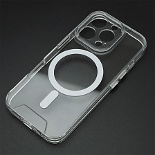 Чехол накладка SPACE для APPLE iPhone 16 Pro, Magsafe, защита камеры, пластик, силикон, прозрачный