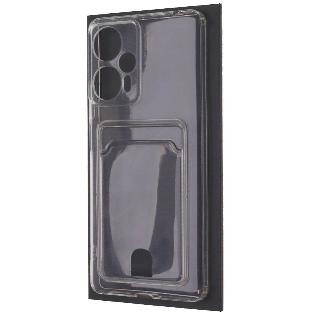 Чехол накладка CARD CASE для XIAOMI POCO F5 5G, силикон, отдел для карт, цвет прозрачный