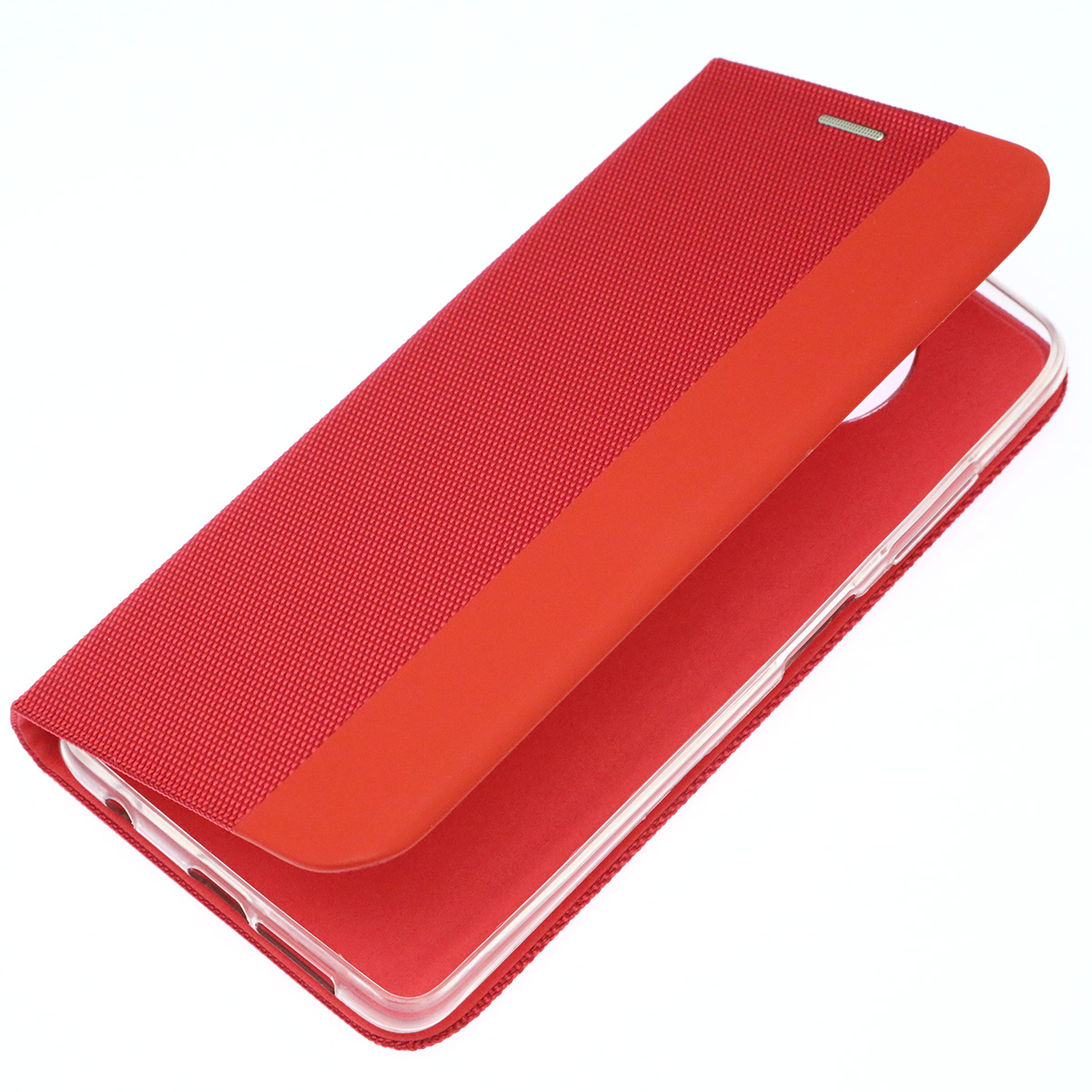 Чехол книжка MESH для XIAOMI POCO X3, POCO X3 Pro, текстиль, силикон, бархат, визитница, цвет красный