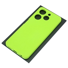 Чехол накладка NANO для TECNO Spark 10 Pro, защита камеры, силикон, бархат, цвет салатовый