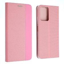 Чехол книжка MESH для XIAOMI POCO X5, Redmi Note 12 5G, текстиль, силикон, бархат, визитница, цвет розовый