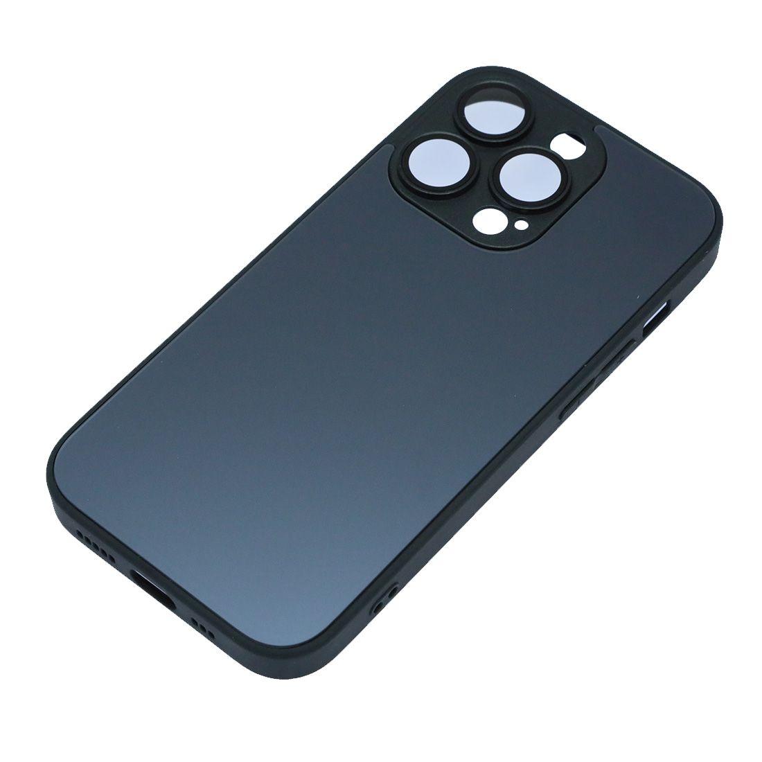 Чехол накладка AG Glass case для APPLE iPhone 14 Pro (6.1"), силикон, пластик, защита камеры, цвет темно синий