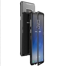 Чехол магнитный для SAMSUNG Galaxy Note 10 2019 (SM-N970), закаленное стекло, металл, цвет серебристо прозрачный.