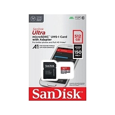 Карта памяти MicroSDXC 512GB SANDISK Class 10 Ultra Android UHS-I, 100 Mb/s, без адаптера