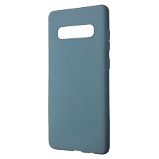 Чехол накладка GPS для SAMSUNG Galaxy S10 Plus (SM-G975), силикон, матовый, цвет голубой