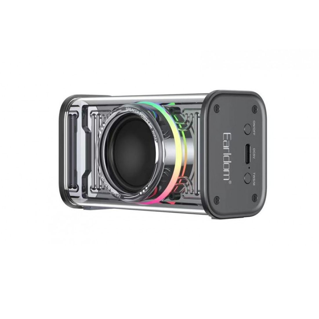 Портативная колонка Earldom ET-A31, Bluetooth, AUX, RGB подсветка, цвет прозрачно черный (распродажа -50%)