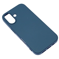 Чехол накладка NANO для APPLE iPhone 16 (6.1"), силикон, бархат, цвет темно синий Чехол накладка NANO для APPLE iPhone 16 (6.1"), силикон, бархат, цвет темно синий