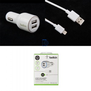 АЗУ "Belkin" 4,2A с двумя USB выходами + USB кабель Apple 8 pin (F8j071bt04-wht) (белый/коробка). АЗУ "Belkin" 4,2A с двумя USB выходами + USB кабель Apple 8 pin (F8j071bt04-wht) (белый/коробка).