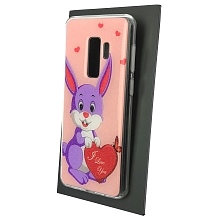 Чехол накладка для SAMSUNG Galaxy S9 Plus (SM-G965), силикон, глянцевый, блестки, рисунок Зайчик I love You Чехол накладка для SAMSUNG Galaxy S9 Plus (SM-G965), силикон, глянцевый, блестки, рисунок Зайчик I love You