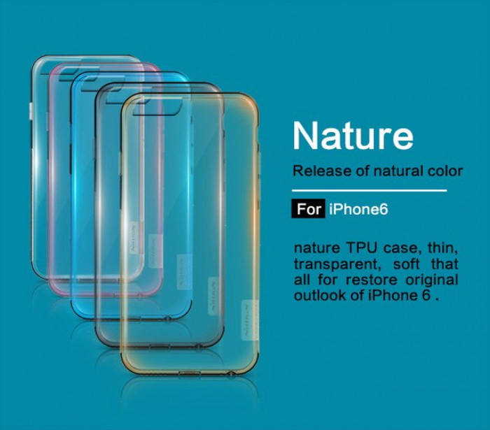 TPU Nature Series Nillkin чехол-накладка (силикон-0.6mm) Apple для iPhone 6/6S прозрач.-белый.