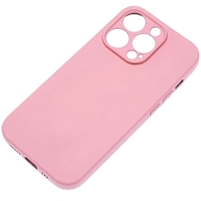 Чехол накладка Silicone Case для APPLE iPhone 14 Pro, защита камеры, силикон, бархат, цвет розовый