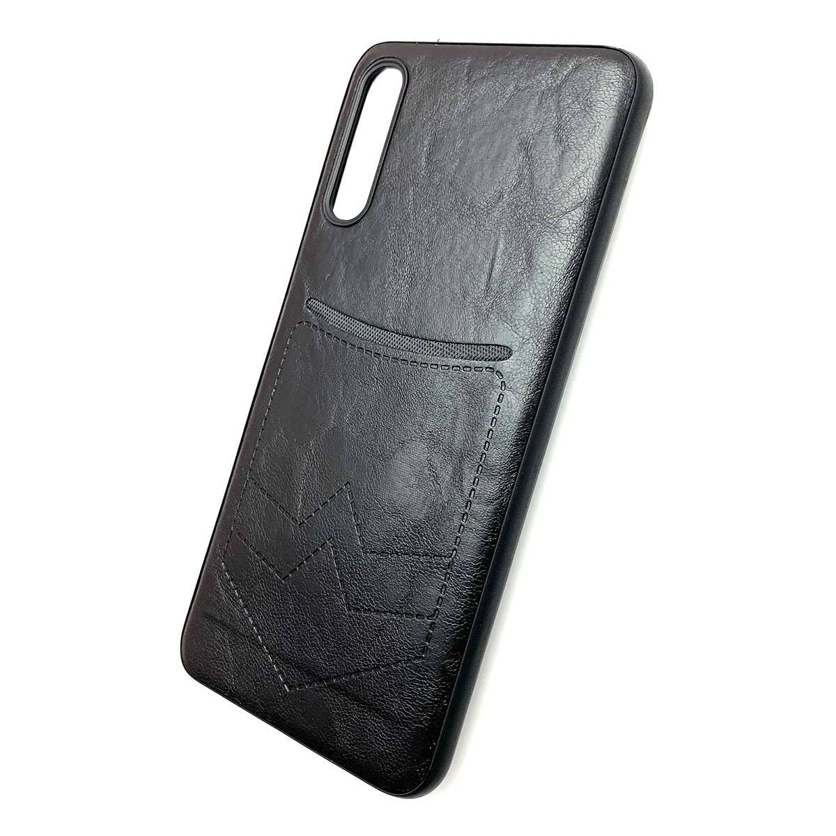 Чехол накладка для SAMSUNG Galaxy A50 (SM-A505), A30s (SM-A307), A50s (SM-A507), силикон, визитница, цвет черный.