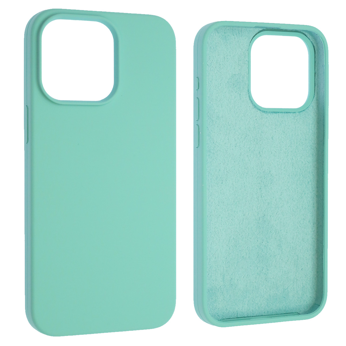 Чехол накладка Silicon Case для APPLE iPhone 15 Pro Max (6.7"), силикон, бархат, цвет бирюзовый Чехол накладка Silicon Case для APPLE iPhone 15 Pro Max (6.7"), силикон, бархат, цвет бирюзовый