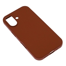 Чехол накладка Silicone Case для APPLE iPhone 16 (6.1"), силикон, бархат, цвет шоколадный