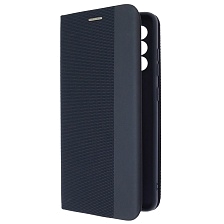 Чехол книжка MESH для SAMSUNG Galaxy A52 (SM-A525), текстиль, силикон, бархат, визитница, цвет темно синий Чехол книжка MESH для SAMSUNG Galaxy A52 (SM-A525), текстиль, силикон, бархат, визитница, цвет темно синий