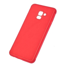 Чехол накладка для SAMSUNG Galaxy A8 Plus (SM-A730), силикон, плетение, цвет красный Чехол накладка для SAMSUNG Galaxy A8 Plus (SM-A730), силикон, плетение, цвет красный