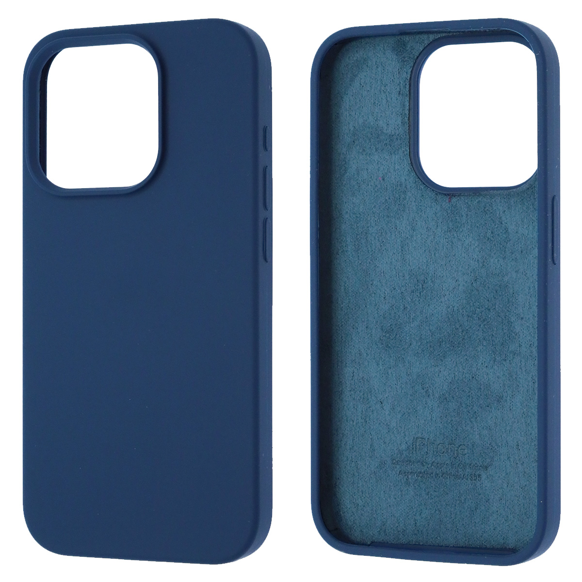 Чехол накладка Silicon Case для APPLE iPhone 15 Pro (6.1"), силикон, бархат, цвет темно синий Чехол накладка Silicon Case для APPLE iPhone 15 Pro (6.1"), силикон, бархат, цвет темно синий
