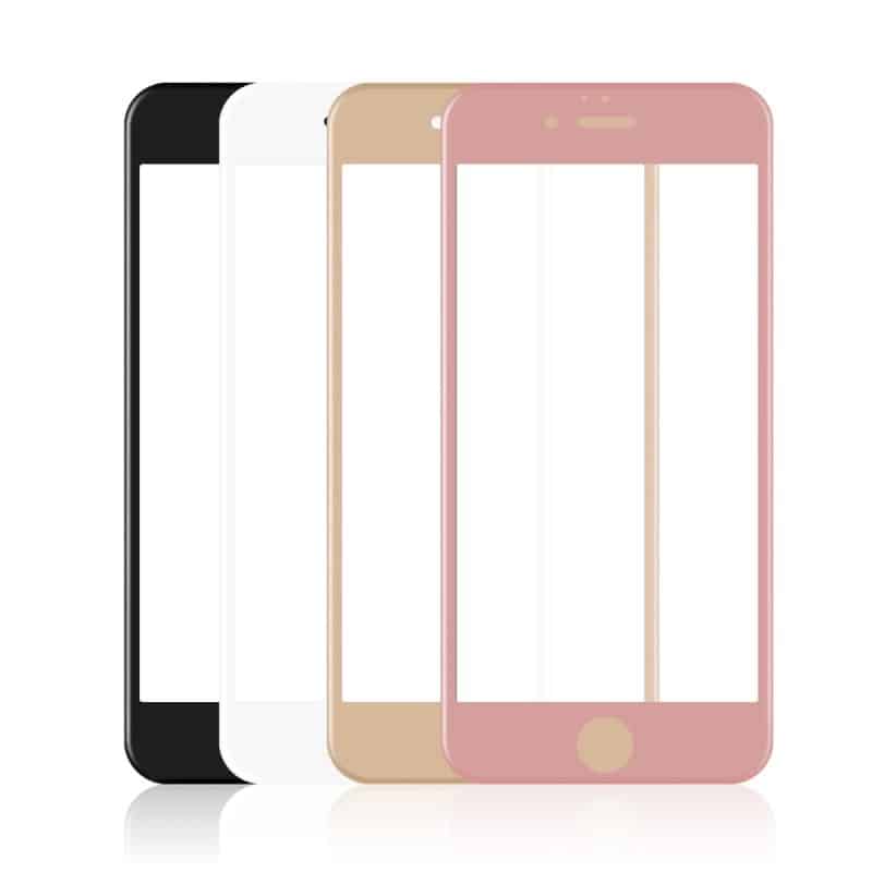 Защитное  стекло 3D для APPLE iPhone 6 & 6S ColorFull окантовка розовое золото.