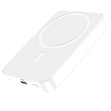Внешний портативный аккумулятор, Power Bank BOROFONE BJ25, 8000 mAh, беспроводная зарядка MagSafe, цвет белый Внешний портативный аккумулятор, Power Bank BOROFONE BJ25, 8000 mAh, беспроводная зарядка MagSafe, цвет белый