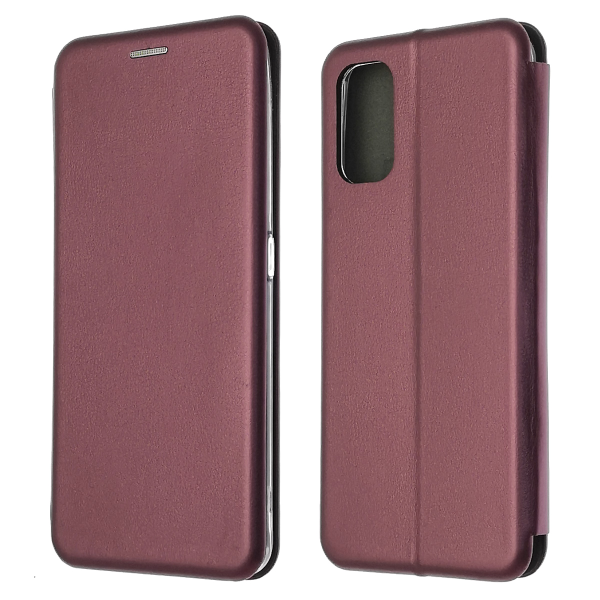 Чехол книжка STYLISH для Realme 7 Pro, экокожа, визитница, цвет бордовый
