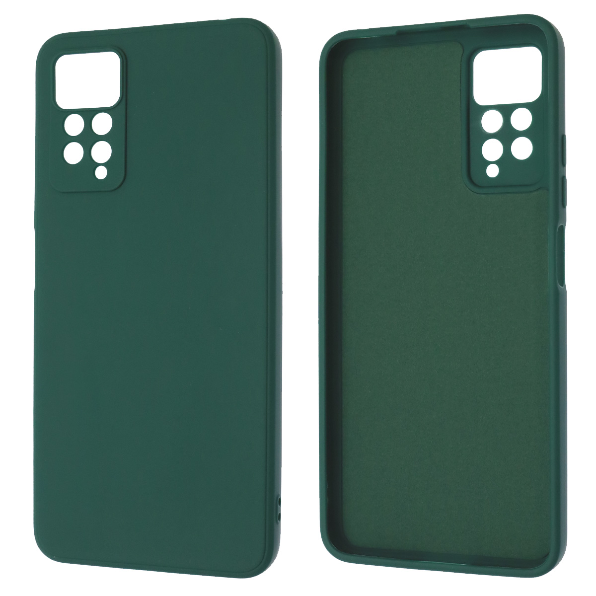 Чехол накладка для XIAOMI Redmi Note 11 Pro, Redmi Note 11 Pro 5G, силикон, бархат, цвет темно зеленый