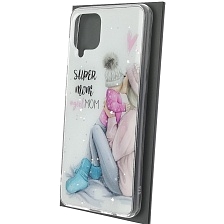 Чехол накладка Vinil для SAMSUNG Galaxy A12 (SM-A125), силикон, блестки, глянцевый, рисунок Super mom girl MOM Чехол накладка Vinil для SAMSUNG Galaxy A12 (SM-A125), силикон, блестки, глянцевый, рисунок Super mom girl MOM