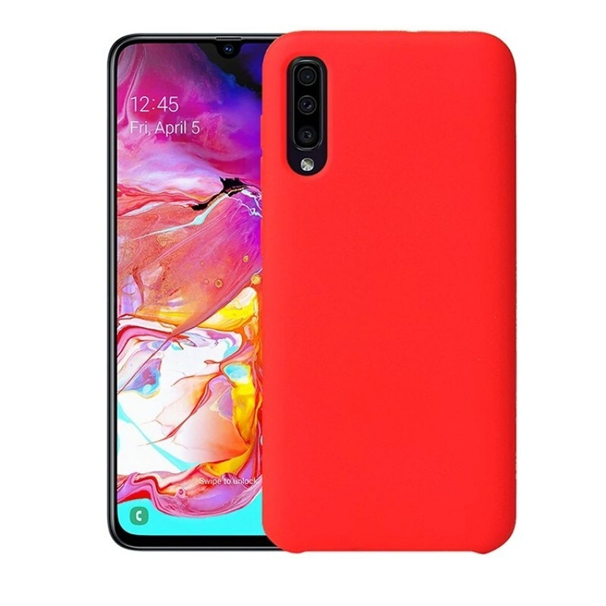 Чехол накладка Silicon Cover для SAMSUNG Galaxy A70 (SM-A705), силикон, бархат, цвет красный Чехол накладка Silicon Cover для SAMSUNG Galaxy A70 (SM-A705), силикон, бархат, цвет красный