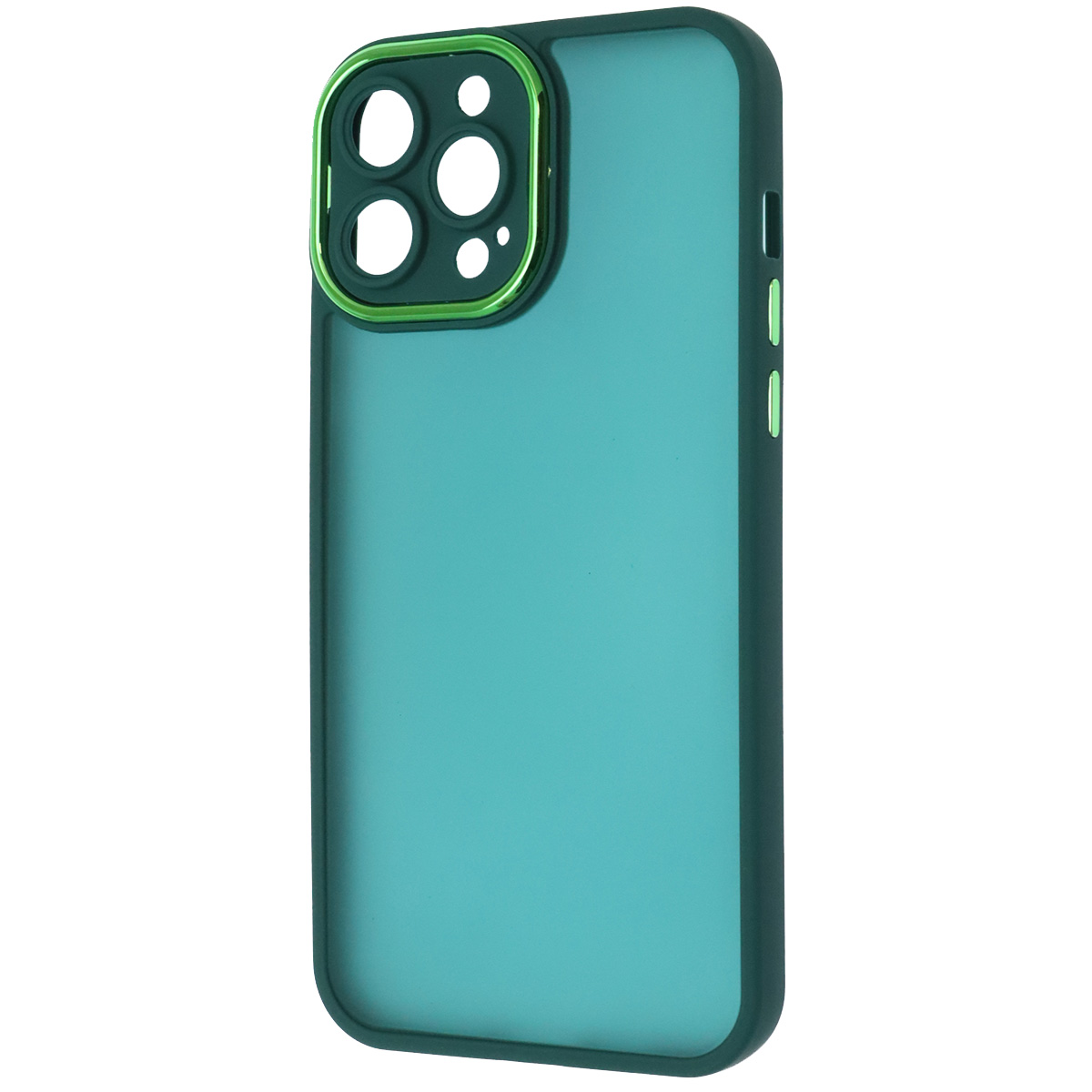 Чехол накладка KING для APPLE iPhone 13 Pro Max (6.7"), силикон, пластик, защита камеры, цвет окантовки темно зеленый Чехол накладка KING для APPLE iPhone 13 Pro Max (6.7"), силикон, пластик, защита камеры, цвет окантовки темно зеленый