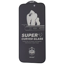 Защитное стекло Антишпион KINGKONG для APPLE iPhone 16 Pro (6.3"), цвет окантовки черный