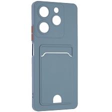 Чехол накладка BUTTON для TECNO Spark 10 Pro, силикон, отдел для карт, цвет космический серый Чехол накладка BUTTON для TECNO Spark 10 Pro, силикон, отдел для карт, цвет космический серый