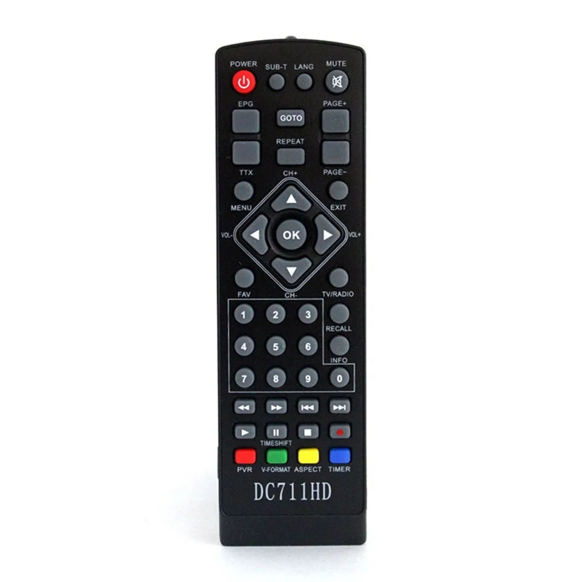 Пульт ДУ для DEXP, D-COLOR DC711HD DVB-T2 (DC1001HD, DC1002HD mini, DC1010HD, DC711HD, DC901HD, DC902HD), цвет черный