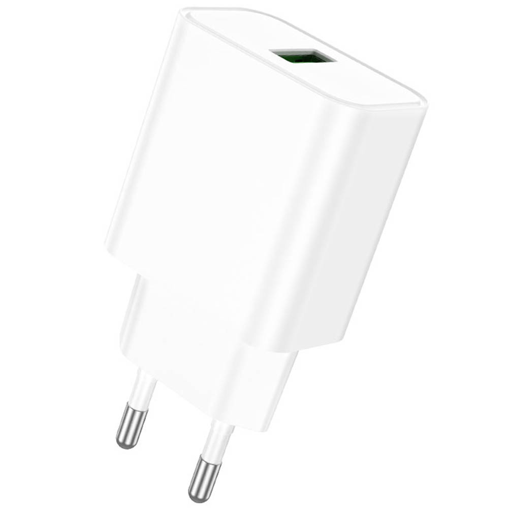 СЗУ (Сетевое зарядное устройство) BOROFONE BA72A QC3.0, 18W, 1 USB, цвет белый