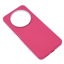 Чехол накладка для XIAOMI Redmi 14C, POCO C75, силикон, пластик, текстура кожи, бархат, цвет фуксия