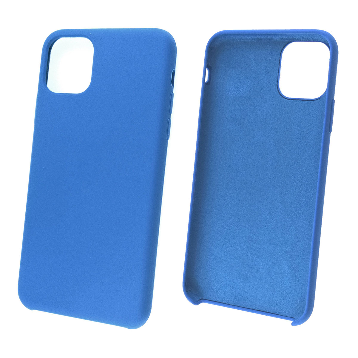 Чехол накладка Silicon Case для APPLE iPhone 11 Pro MAX 2019, силикон, бархат, цвет голубой.