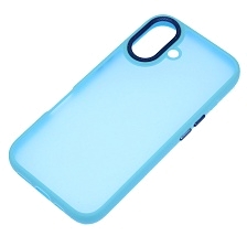 Чехол накладка для APPLE iPhone 16 (6.1"), силикон, пластик, цвет голубой