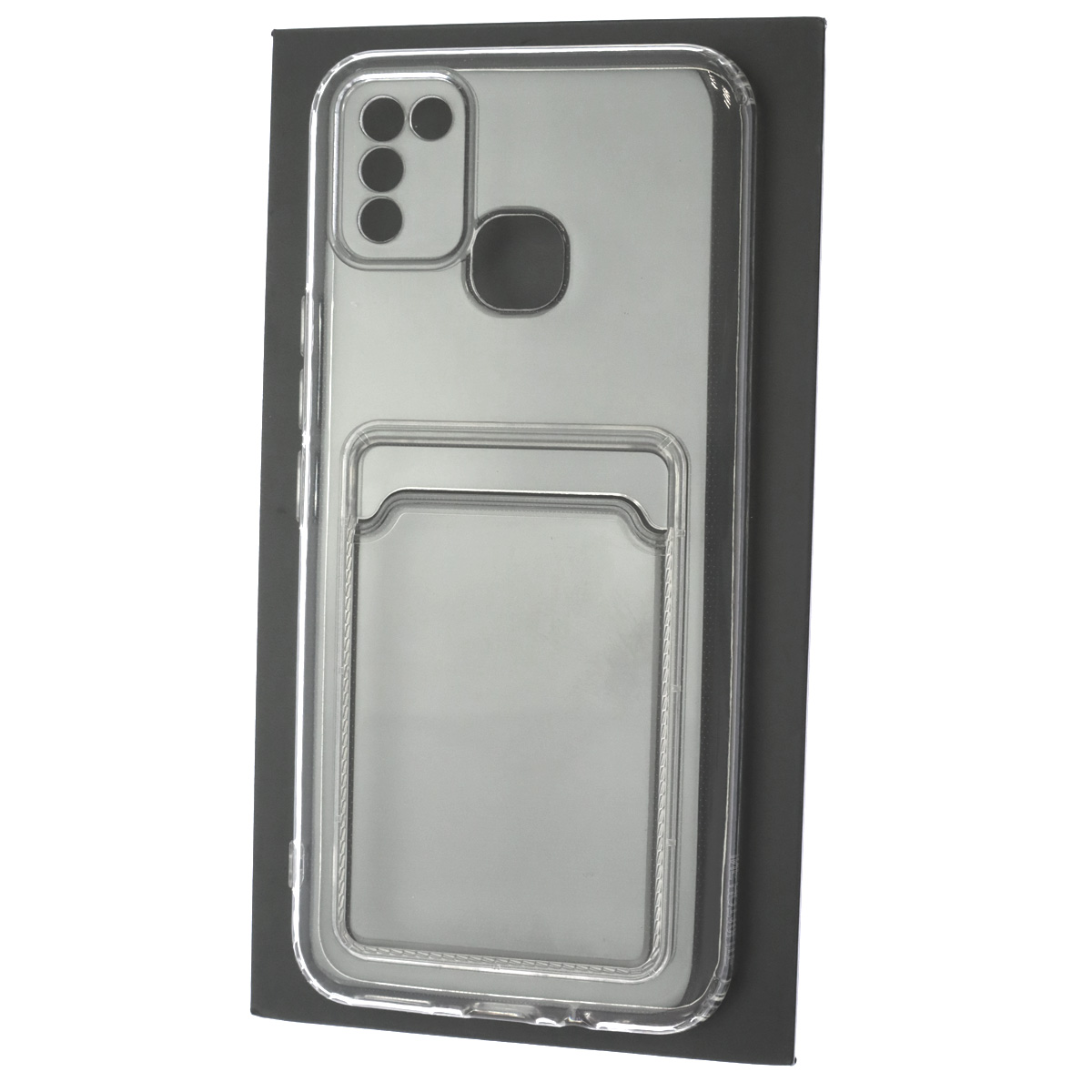 Чехол накладка CARD CASE для INFINIX HOT 10 Lite, силикон, отдел для карт, цвет прозрачный