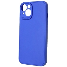 Чехол накладка для APPLE iPhone 14, защита камеры, силикон, цвет синий