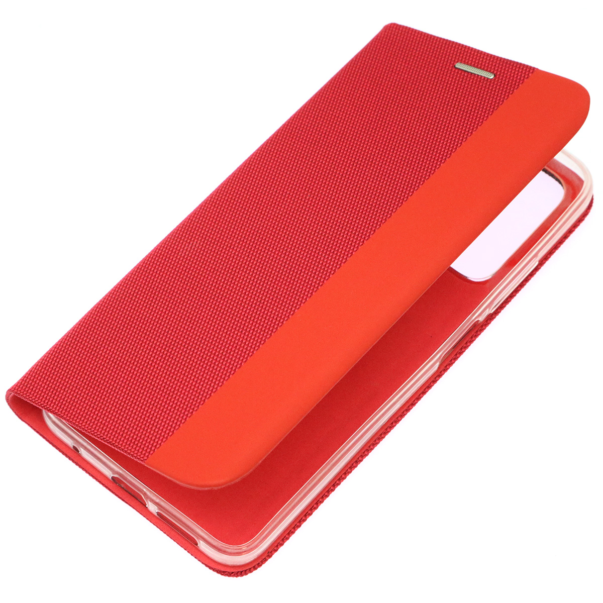 Чехол книжка MESH для XIAOMI Redmi Note 10, Redmi Note 10S, POCO M5s, текстиль, силикон, бархат, визитница, цвет красный