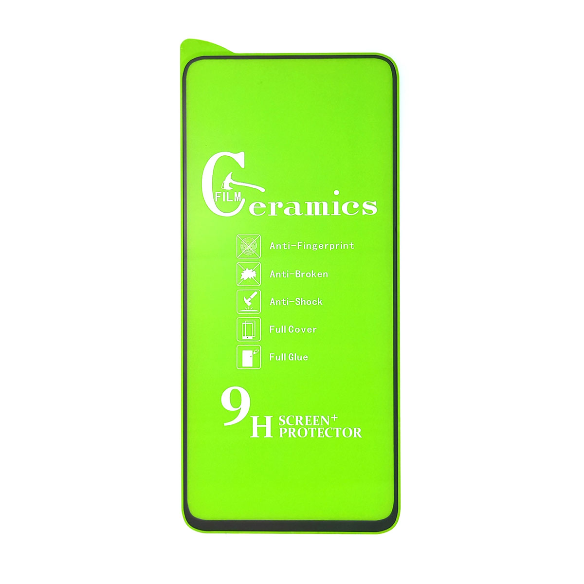 Защитное стекло 9H Ceramics для Oppo Reno 3 Pro, Reno 2, XIAOMI Redmi Note 9, Redmi 10X, цвет черный.