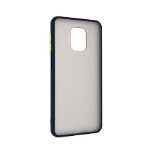 Чехол накладка SKIN SHELL для XIAOMI Redmi Note 9 Pro, Redmi Note 9S, силикон, пластик, цвет окантовки темно синий Чехол накладка SKIN SHELL для XIAOMI Redmi Note 9 Pro, Redmi Note 9S, силикон, пластик, цвет окантовки темно синий